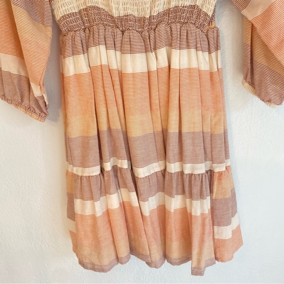 Lulu's Orange and Cream Textured Dress - Picture 3 of 6